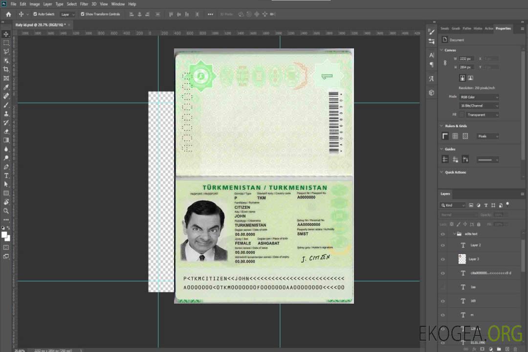 Passeport du Turkménistan template Passeport du Turkménistan template